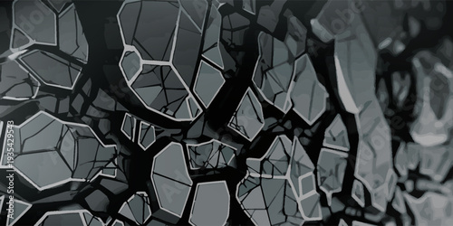 Abstract Geometric Crystal Formation with Sharp Edges and Reflections.