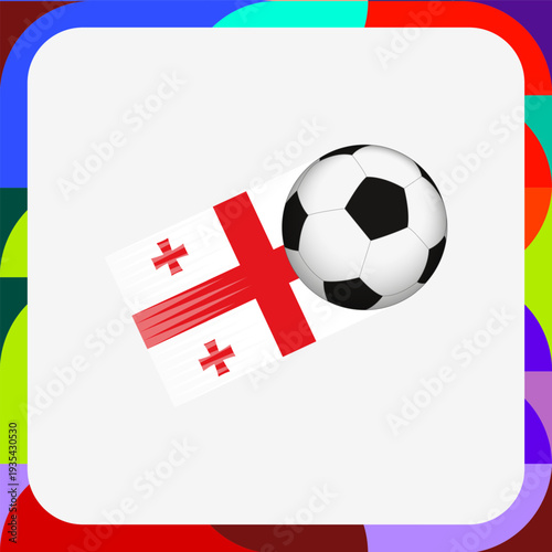 Georgia Soccer Motion Graphic, Football with Georgia Flag Speed Trail.