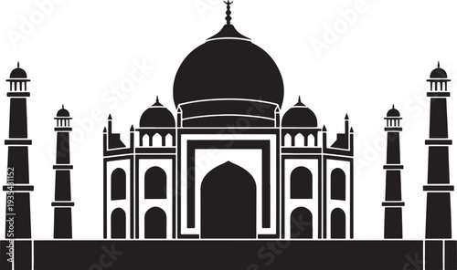 Taj Mahal Silhouette Iconic Agra Monument