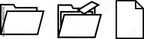 Folder and document icons for file management and data organization. Vector illustration