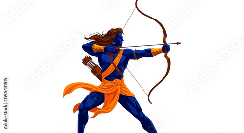 A blue and orange character from a video game