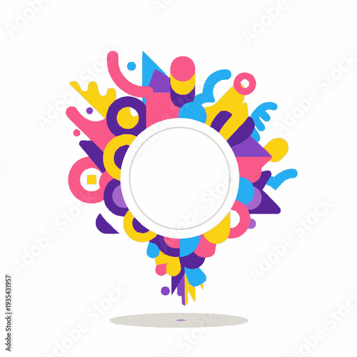 Colorful Abstract Shapes in Circle Formation.