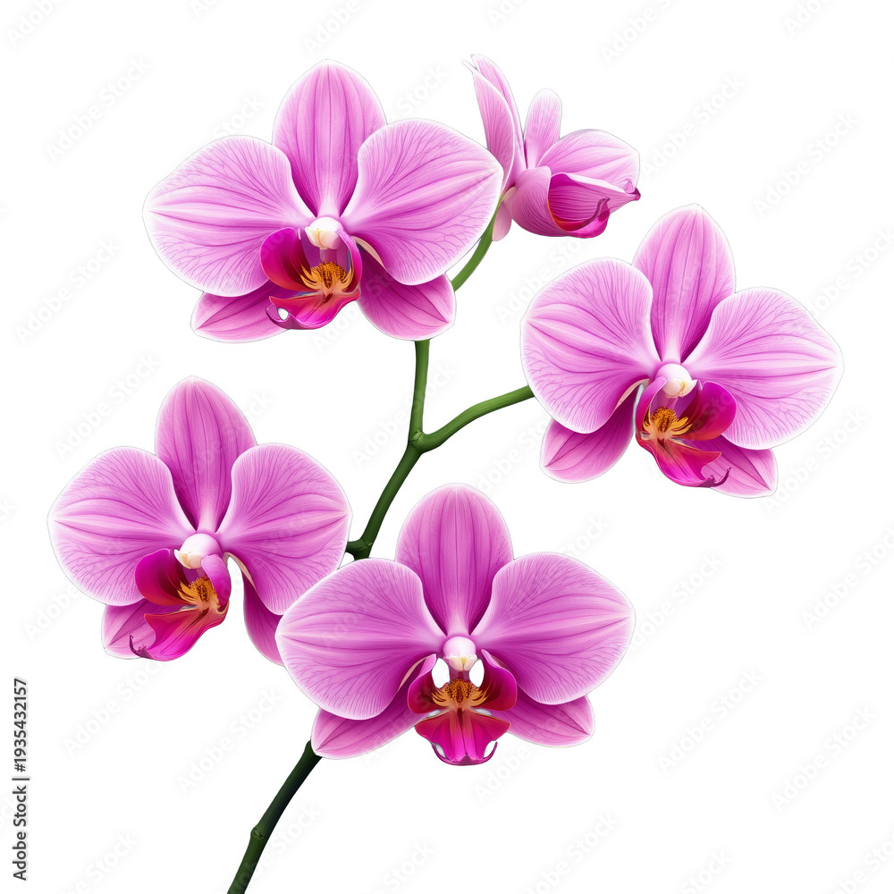 Fototapeta premium Flowers on transparent background for design orchids vector