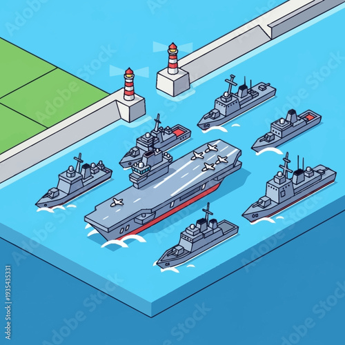Fleet of Warships and Naval Vessels.