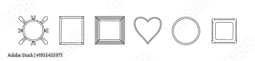 Assortment of unique circular, square, and heart-shaped frames for artistic compositions