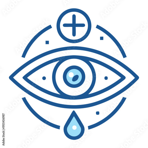 eye wash icon, rinse eyes with clean water, first aid, thin line symbol - editable stroke vector illustration
