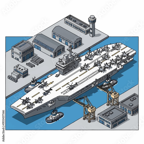 Aircraft Carrier Naval Base Military Operations.