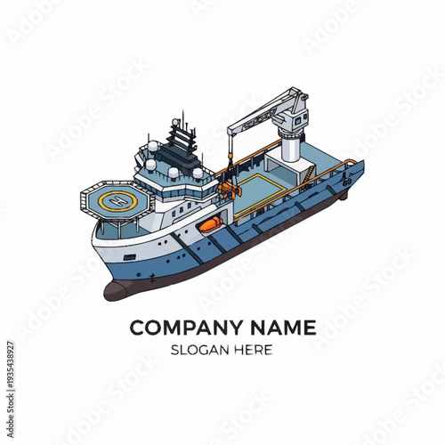 Illustration of a Supply Ship Vessel.