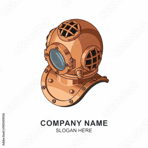 Vintage Copper Deep Sea Diving Helmet.