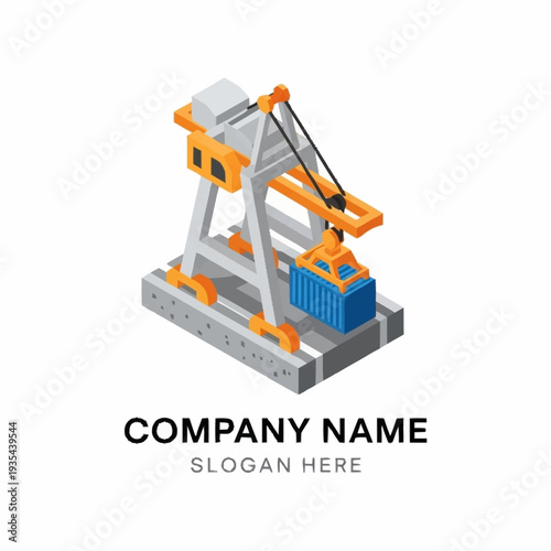 3D Rendering of Industrial Crane Equipment.