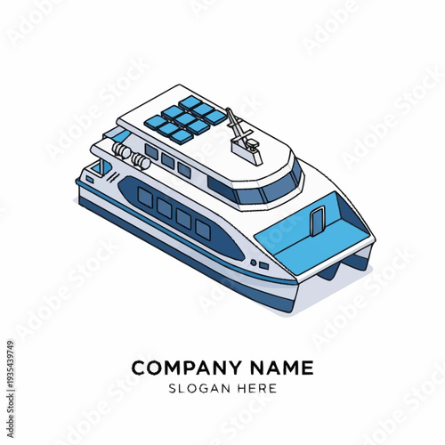 Luxury Yacht with Solar Panels on Deck.