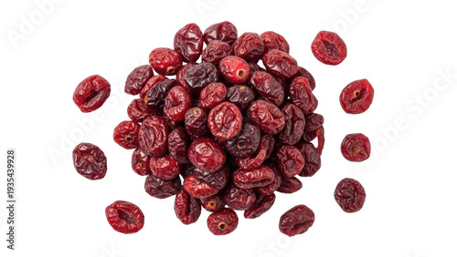 Canvastavla Isolated pile of dried cranberries ready to eat as a snack for nutrition and goo