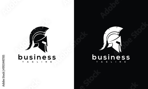 Spartan Helmet Logo Design - Warrior Symbol Strength Business Brand Identity Icon.