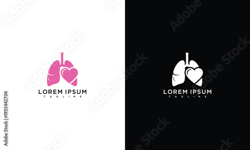 Healthy Lungs and Heart Medical Logo Vector Icon  Respiratory  Cardiology Care Design.
