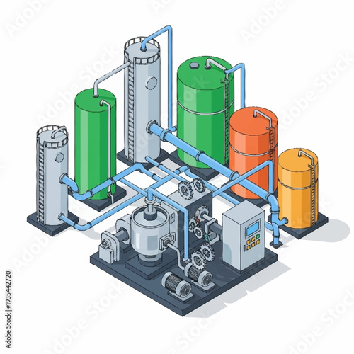Industrial Water Treatment Plant Equipment System.