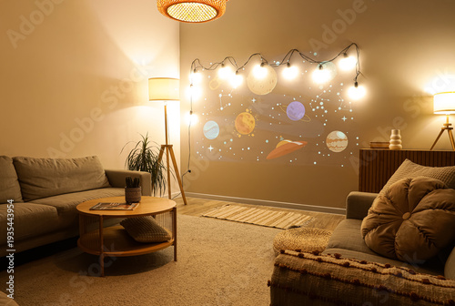 Interior of room with carto...