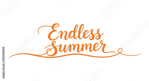 Endless Summer orange typography vector
