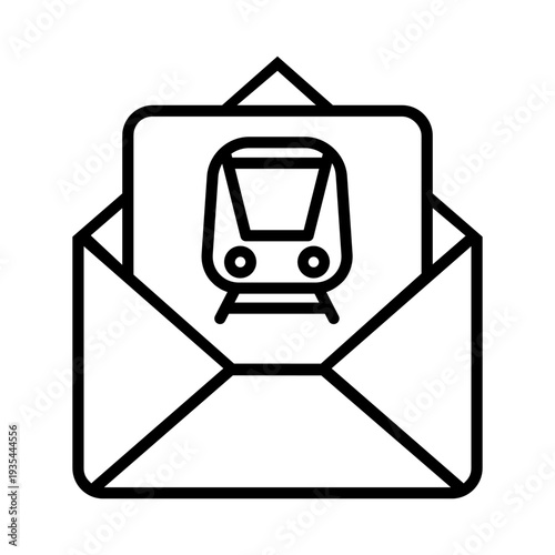 Train ticket icon vector. Rail pass Illustration sign. Railway travel symbol or logo.