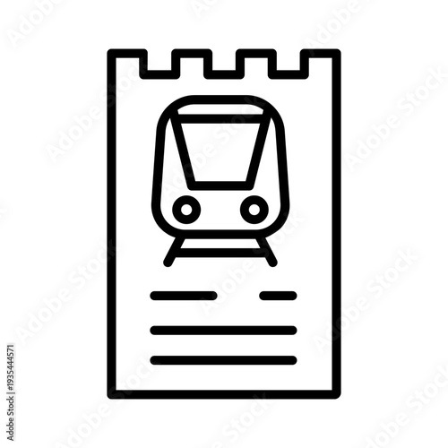 Train ticket icon vector. Rail pass Illustration sign. Railway travel symbol or logo.