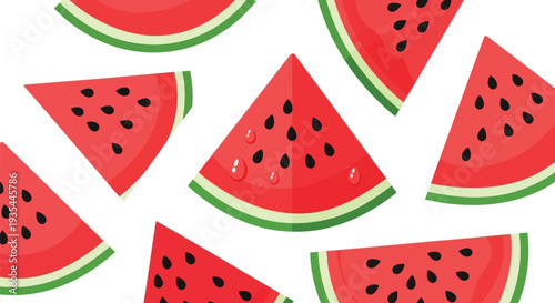 Set of watermelon slices vector