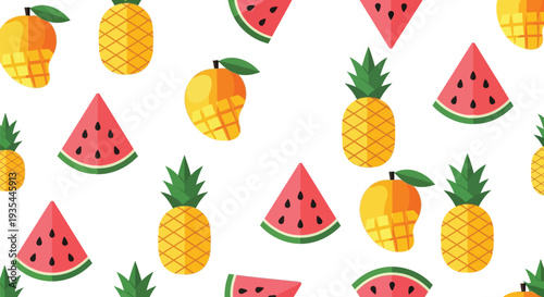 Set of colorful fruit icons vector