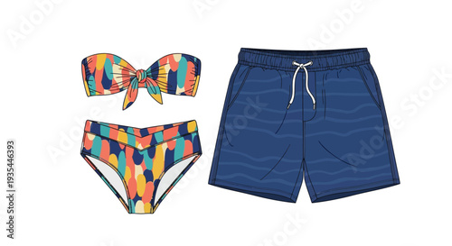 Set of swimwear vector