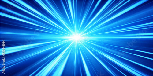 Bright abstract blue background featuring a glowing star burst with radiant light rays and a shining flare design for a professional vector wallpaper backdrop