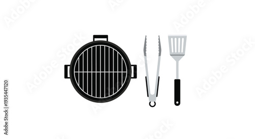 Set of 3 barbecue grill icons vector