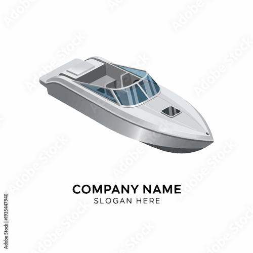 Luxury Speedboat Vector Illustration Template Design.
