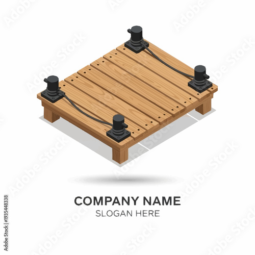 Wooden Pallet with Metal Fixings and Bolts.