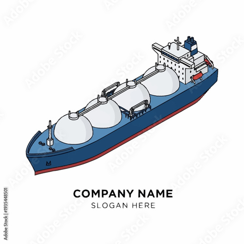 Large Cargo Ship with Three Tanks.