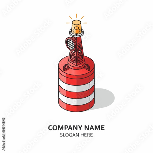 Lighthouse Icon with Light Bulb on Top.