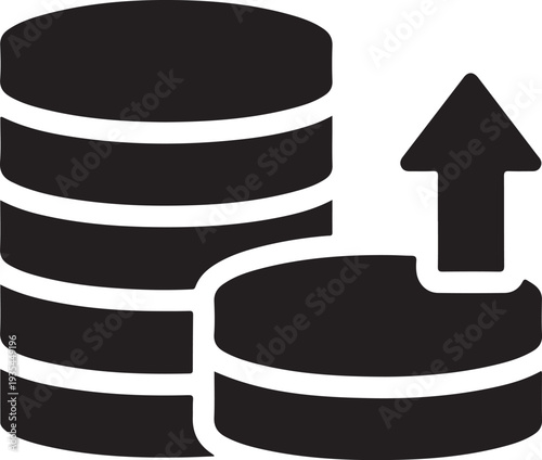 Data migration from traditional storage to cloud or modern database system illustrated by icons