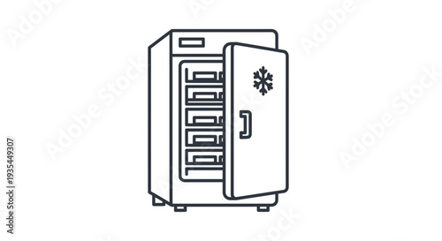 Medical Freezer Icon: Cold Storage for Vaccines, Blood, and Samples