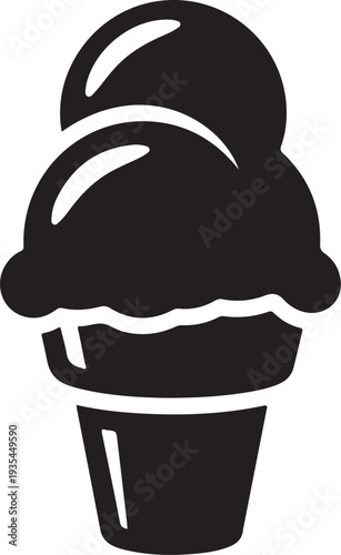 Delicious double scoop ice cream in a classic waffle cone