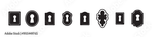 Minimalist keyhole icons vector graphic for branding and architectural design elements silhouette