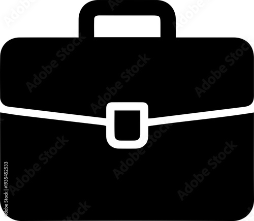 Business Briefcase Silhouette Icon Set