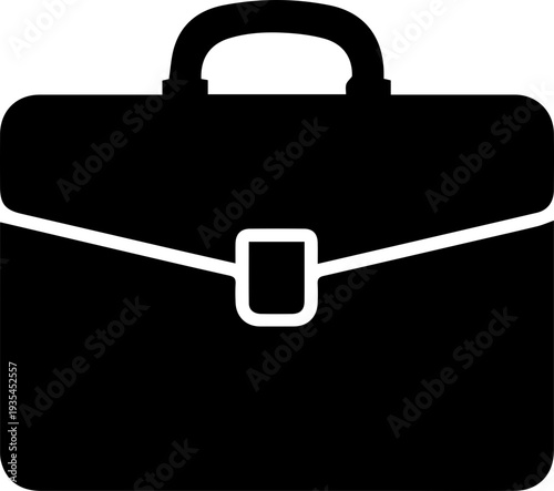Business Briefcase Silhouette Icon Set