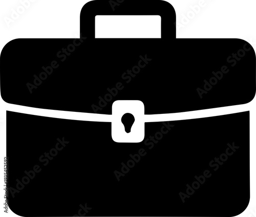 Business Briefcase Silhouette Icon Set