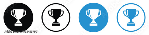 Trophy cup icon with a star in the center, symbolizing victory, excellence, or winning a competition. Clean vector design for business milestones or gamification award badges.