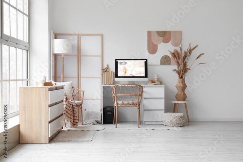 Interior of light office wi...