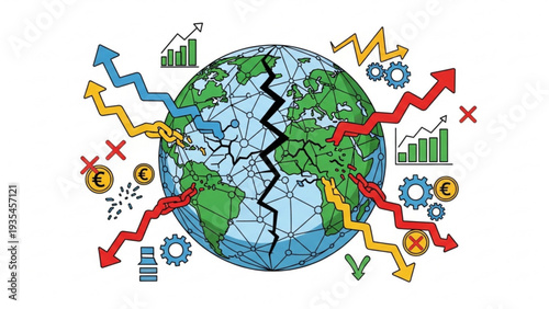 Global Trends and Analysis Illustrated with Graphics and Charts Surrounding the Earth