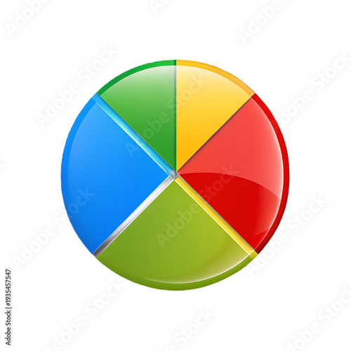 Free Download Colorful pie chart with six sections on white isolated on a transparent background white background - GFXLoad