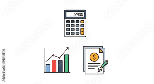 Accounting Line art vector soft tone color