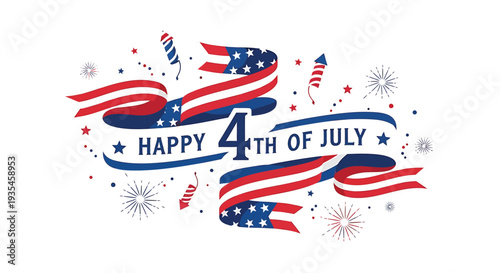 Happy 4th of July patriotic banner vector