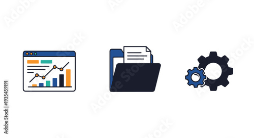Admin Panel Line art clean modern color illustration