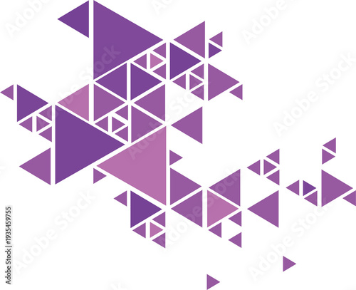 Modern purple geometric triangle pattern on white background for creative corporate branding tech presentations digital marketing and professional web design layouts.
