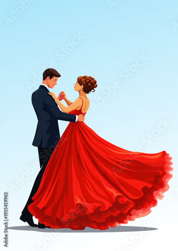 069-13-Loving couple performing a ballroom dance in formal attire