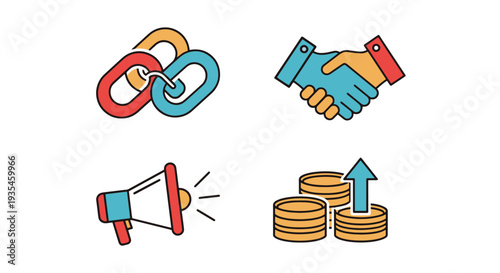 Affiliate Line art dynamic smooth color illustration