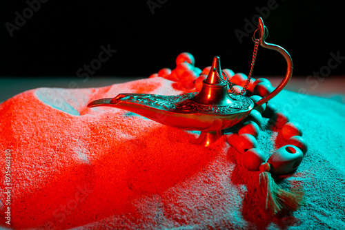 Lamp of Aladdin with tasbih...